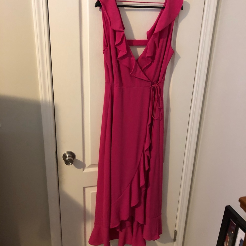 She & Sky Ruffled Wrap Dress